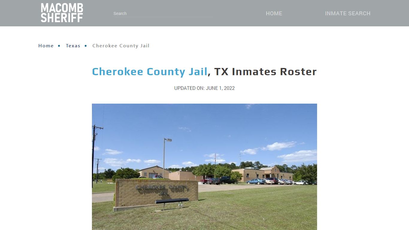 Cherokee County Jail, TX Jail Roster, Name Search